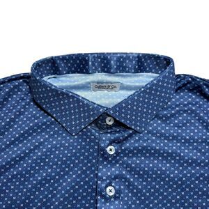 Collars and Co Mens Dress Collar Polo Shirt 2XL Relaxed Fit Los Cabos Blue Star